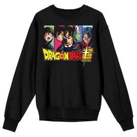 Bioworld Dragon Ball Super Character Panels Crew Neck Long Sleeve Adult Black Sweatshirt-3XL