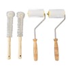 4PCS Honey Extractor Uncapping Needle Roller Wood Handle Honey Uncapper