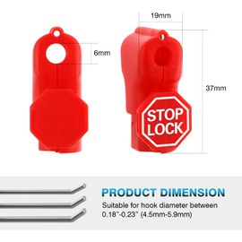 IRONWALLS 100PCS Peg Hook Locks Stop Locks, 6mm Plastic Stop Locks Pegboard Locks Red for Retail Store