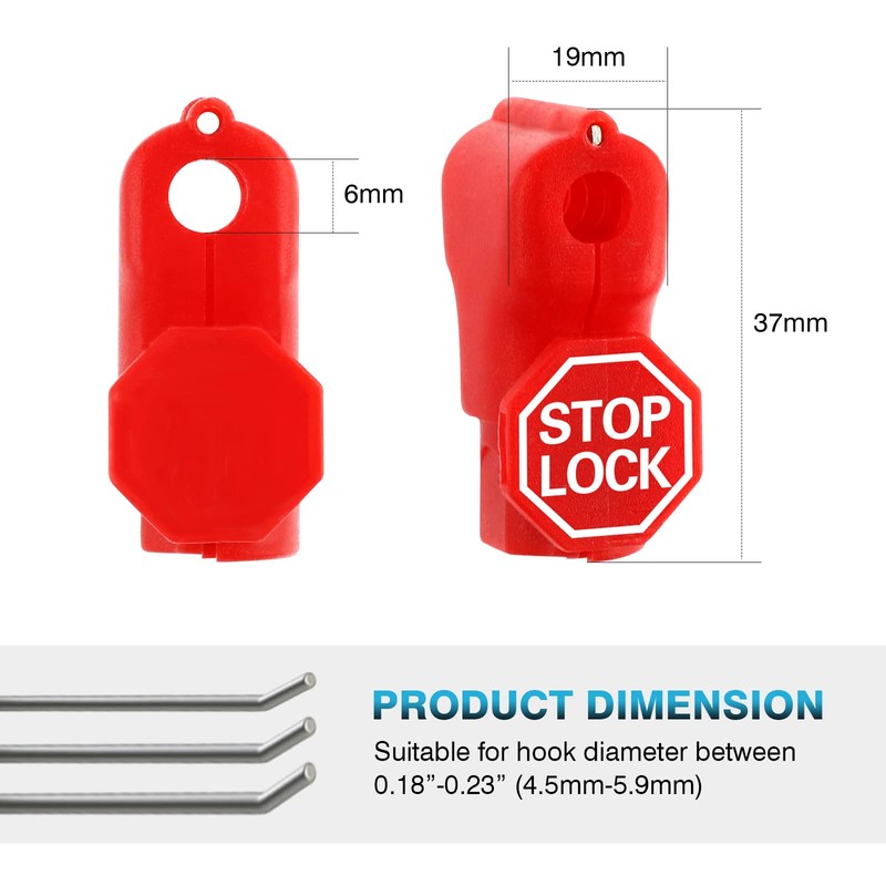 IRONWALLS 100PCS Peg Hook Locks Stop Locks, 6mm Plastic Stop