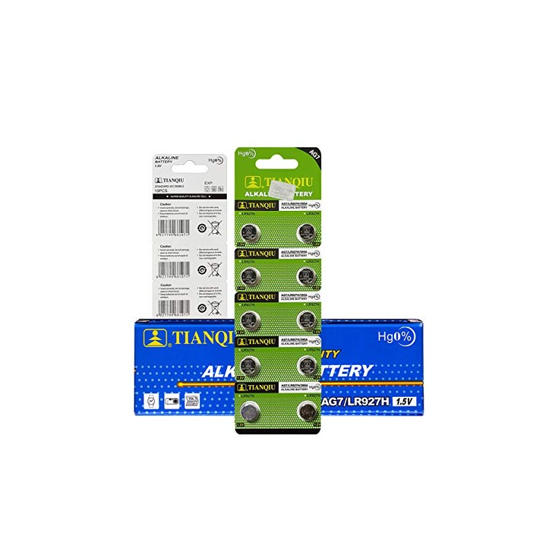 Tianqiu 10PCS Ag7 Lr927 395 Sr927Sw Alkaline Battery