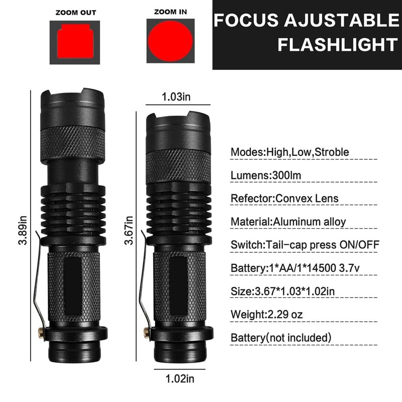 MVIOCS Red LED Flashlight, High Lumens, Ultra Bright Red Flashlight,