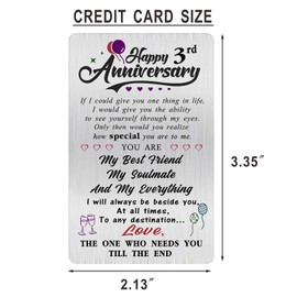 Alotozo 3 Year Wedding Anniversary Card - Happy 3nd Wedding Anniversary Cards Gifts for Husband Wife - 3 Years Anniversary Card for Him Her