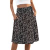 Naggoo Womens Summer Elastic High Waisted Midi Skirts Flowy Aline