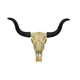 15-Inch Longhorn Steer Skull Resin Home Decor: A Stunning Blend of Decorative Art and Craftsmanship for Your Wall, Desk, or Table - Embrace Western Charm