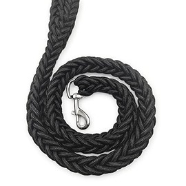 Correa de Cuerda para Perros Grandes y Razas Grandes, Fuerte y Resistente, Negra, Larga (4 Pies)