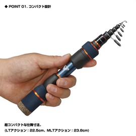 Viceo Teleshorty SE 55MLT TSHS55MLT Fishing Rod (Super Compact Lure Rod, Easy to Fit in Bag)