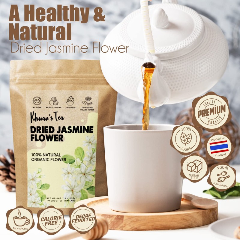 Pure Dried Jasmine Flower Buds Petals Herbal Decaf Tea 1.76