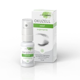 Okuzell Relief Augenspray für trockene juckende und rote Augen | Befeuchtendes Augenlidspray ohne Konservierungsstoffe mit Lipiden und speziellen Pflanzen-Extrakten
