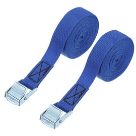 PATIKIL 1" x 12ft Lashing Strap with Buckles, 2 Pcs Cam Buckle Tie Down Straps Adjustable Heavy Duty Secure Cinch Straps Up to 551 lbs for Cargo Kayak Bicycles, Blue