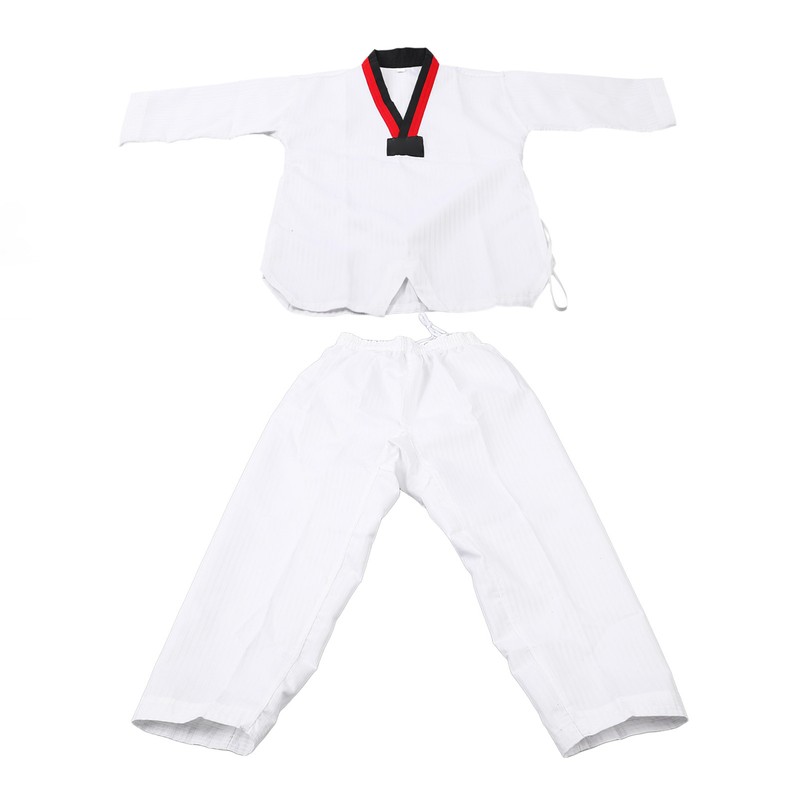 Taekwondo Uniform Striped Model Polyester Cotton with Belt Martial Arts
