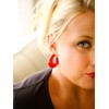 Cherry Red Chunky Hoops | Vintage Lucite Lucile Hoop Earrings