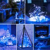 SINAMER Blue Fairy Lights Battery Operated (Included), 8 Modes &