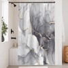 Ruelvth Grey Shower Curtain, Ombre Light Grey Marble Shower Curtain