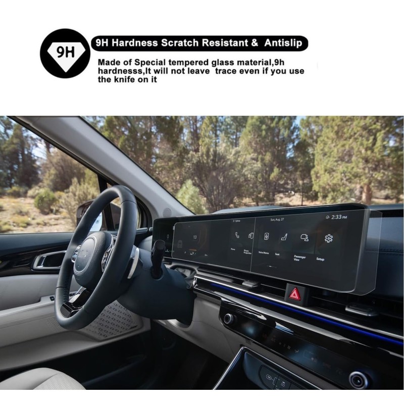 Tempered Glass Screen Protector For 2025 Kia K5 12.3" Dual