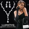 Conjuntos de joyería de Cristal, Embrague de Plata, Collar y