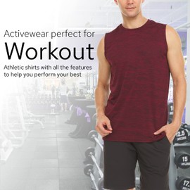 Essential Elements 5 Pack: Men's Active Quick-Dry Athletic Workout Training Gym Muscle Sleeveless Tank Top