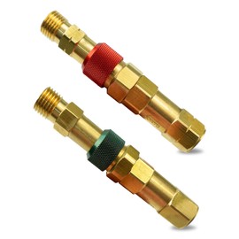 QNHEAY Regulator to Hose Kit for Torch Welding and Cutting Torches Withbuilt-In Check Valves and Flashback Arrestors, Brass Quick Connect Fittings Set Replace 312-QDB30