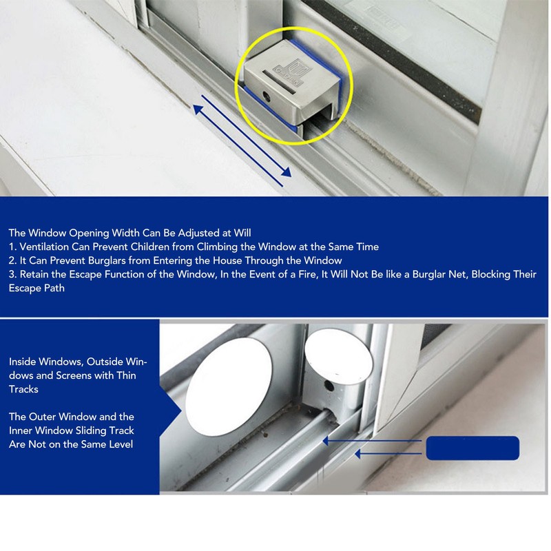 Window Security Locks Adjustable Push Pull Window Protection Anti Theft