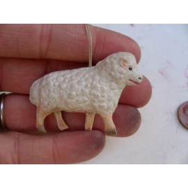 The Dresden Cottage New 3D Dresden Paper Christmas Ornament Sheep Mini Feather Tree Decoration bahh!