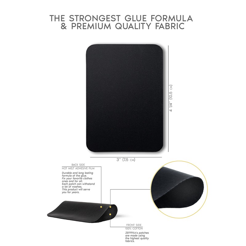 ZEFFFKA Premium Quality Fabric Iron-on Patches Inside & Outside Strongest