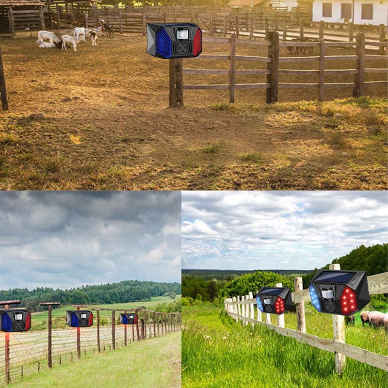 Solar Security Alarm Siren with Remote Control USB Cable Yard
