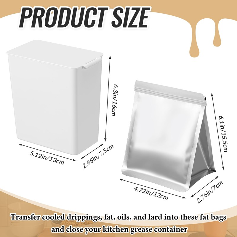 Hushee Set of 26 Grease Container for Kitchen with 25