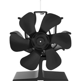 Mini Wood Stove Fan Heat Powered, 6-Blades Fireplace Fan Non Electric, Fit Log Burner/Fireplace/Pellet/Heater, Wood Stove Accessories