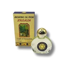 3 ARCHES USA Anointing Oil From Jerusalem, 7.5ml/0.25fl.oz With Extra Virgin Olive Oil-Made In Israel (Small, Light Of Jerusalem)