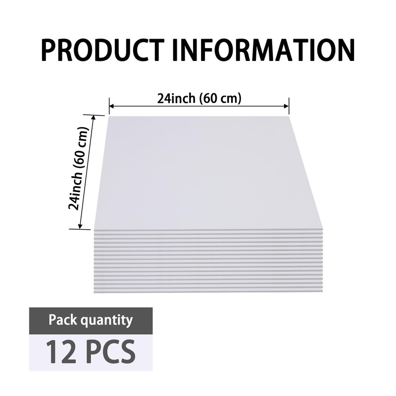 12-Pack White Ceiling Panel 2ft x 2ft (24in x 24in),