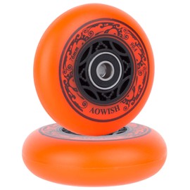 AOWISH Ripstik Wheels [2-Pack] 76mm Ripstick Wheels 90A Ripsurf Caster Board Replacement Wheel with Pre-Installed Bearings ABEC 9 (Orange)