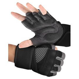 COFIT Fitness Handschuhe für Damen und Herren, Atmungsaktive Trainingshandschuhe rutschfeste Gewichtheben Handschuhe mit Handgelenk Unterstützung für Gym Übung, Krafttraining, Bodybuilding-Schwarz L