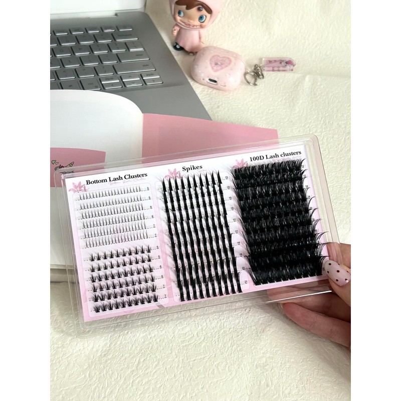 Wispy Lash Clusters with Spikes Volume Eyelash Clusters with 2