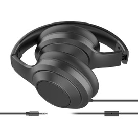 Sentry OSH180, Auriculares Over-Ear ProSeries Plegables, con Conexión por Cable de 3.5mm, Controladores de 40 mm, Micrófono en Línea, Almohadillas de Grado de Estudio, Copas Colapsables, Color Negro