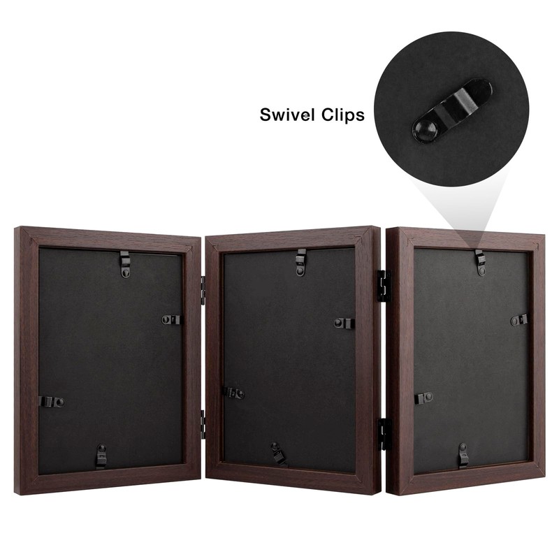 Frametory, 3 Picture Frames 5x7 Trifold Photo Frames Collage -