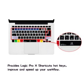 HRH Logic Pro X Functional Shortcuts Hotkey Silicone Keyboard Cover Skin for MacBook Air 13,for MacBook Pro13/15/17(with or w/Out Retina Display,2015 or Older Version),for iMac Older,USA and European