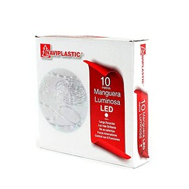 NAVIPLASTIC SERIE DE LUCES EN MANGUERA 10M LUZ LED EN CAJA (LUZ BLANCA)