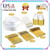iMounTEK 175PCS White and Gold Plastic Plates -Disposable Dinnerware Set