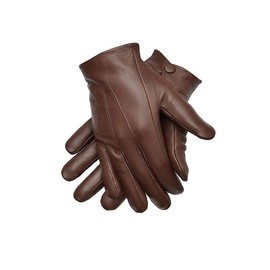 Men's Leather Driving Dress Gloves (Brown, Medium)