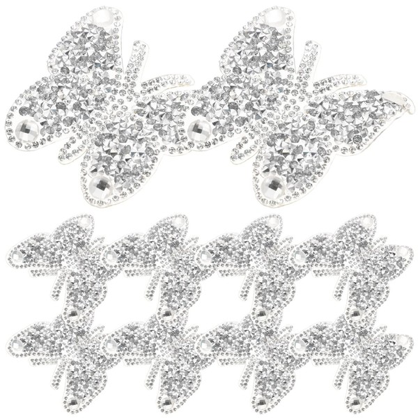 EXCEART Bling Crystal Butterfly Patch Sew on Patch Glitter Self-Adhesive