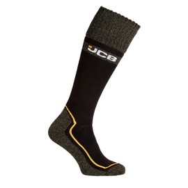 JCB Socks - Pro Tech Welly Socks - Premium Mens Socks - Boot socks - 1 Pack - Grey/Black Socks - Reinforced heels and toes - UK 6-8.5 EUR 39-43