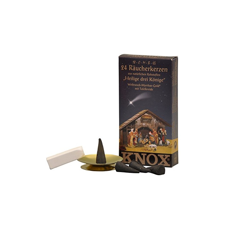 Knox Three Kings Christmas Myrrh Incense Cones with Chalk and
