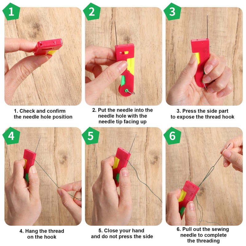 5 Pcs Automatic Needle Threader, Plastic Sewing Machine Needle Threader,