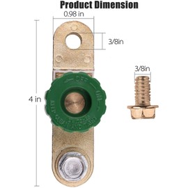 LotFancy Interruptor de desconexión de batería de poste lateral para auto, camión, RV, barco, marina, paquete de 2, interruptor de corte de batería 12 V 24 V, interruptor aislante de batería (con tornillo largo)