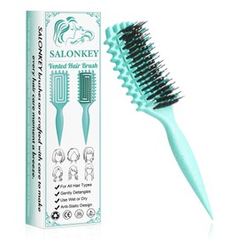 Lockenbürste für Locken, sanftes Entwirren & Styling ohne Ziepen, ergonomischer Griff, antistatisch, geeignet für Damen, Herren & Kinder, auch als haarbürste (Grün)