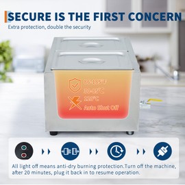 Commercial Food Warmer Stainless Steel 1500W Electric Buffet Server Bain Marie, 2-Pan Catering Hot Food Station for Restaurants, Hotels, Banquets