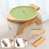 SINWANT Couch Arm Table, Bamboo Round Sofa Clip on Tray