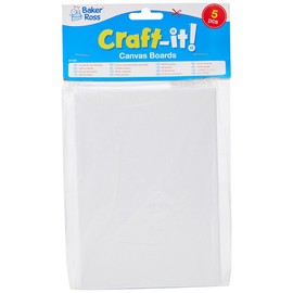 Baker Ross AF326 Mini Rectangle Fabric, Primed And Stretched Canvas Perfect For Painting, Artist Work And Arts And Crafts, Assorted, (Pack of 5)