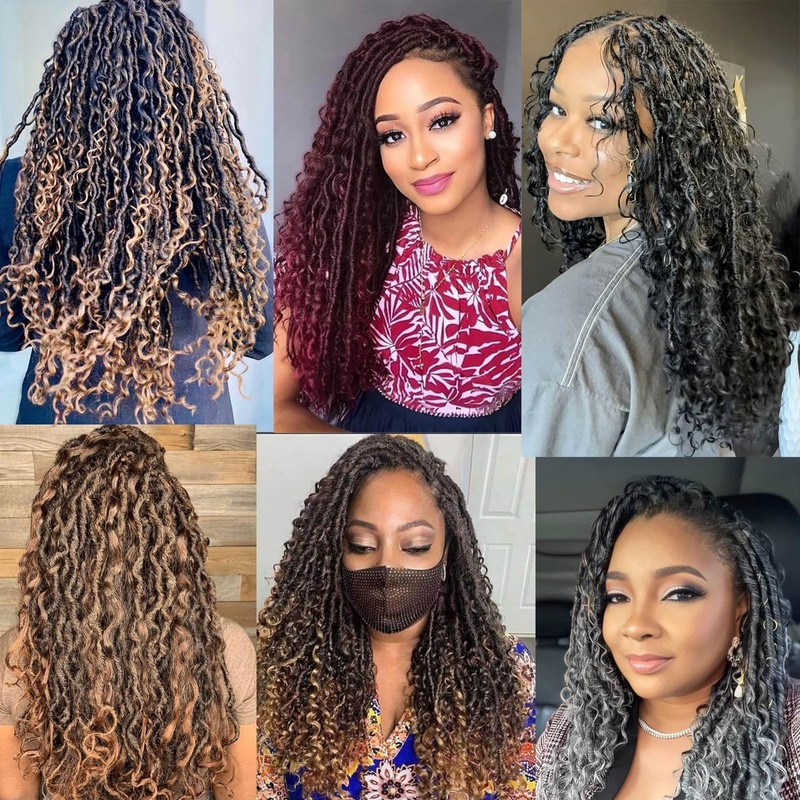 Saisifen 96 Strands Boho Goddess Locs Crochet Hair for Black