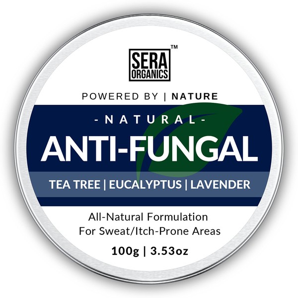 Antifungal Cream, Anti-Itch Cream for Athletes Foot, Eczema, Ringworm, Jock Itch & Nail Fungal Infections, Anti-Itch Balm for Face & Body, Maximum Strength (100g) Made in UK by Sera Organics